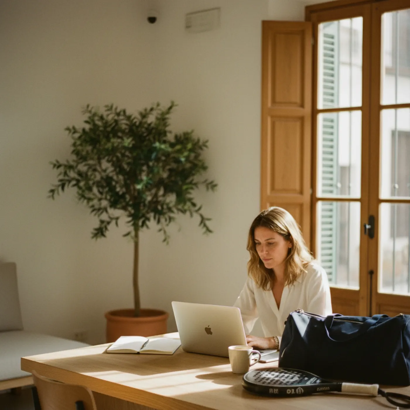 Arbeitsplatz für eine Workation in Spanien