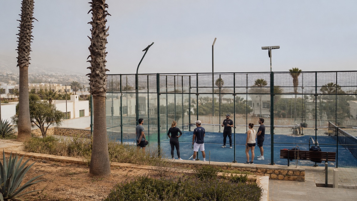 Padel-Coaching mit einer kleinen Reisegruppe in Agadir