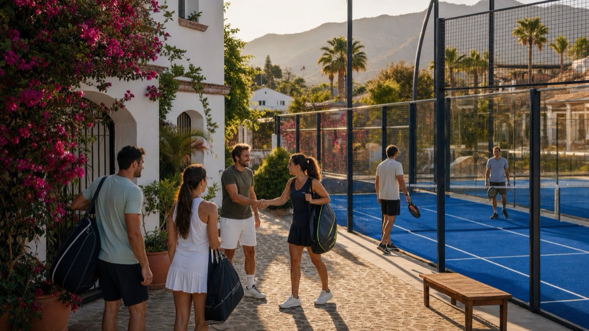 Entspannter Morgen einer Padel Vacation in Málaga